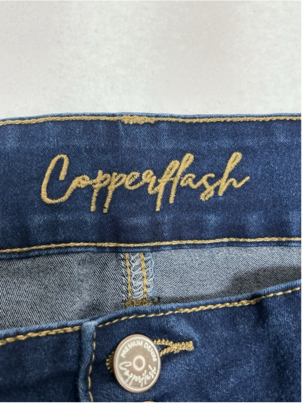 Woman’s Excellent Condition Copper Flash Blue Jeans Ankle Skinny 20W - Picture 3 of 7